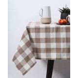 Τραπεζομάντηλο Μεγάλο Καρώ Νηματοβαφή Cabanna 8 ατόμων | 135x200cm Μπεζ