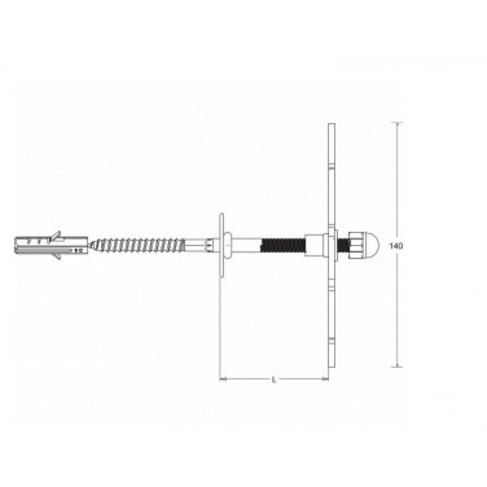 Ανεμοστύλωμα ανοξείδωτο  200mm 171-S020 Metalor