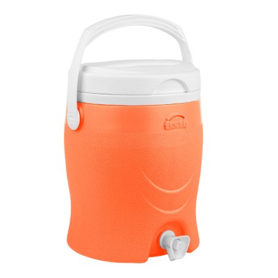 Θερμός Νερού Πλαστικός με Βρυσάκι 23x23x28cm χωρητικότητας 6lt Πορτοκαλί Atlas Hogar Fresh