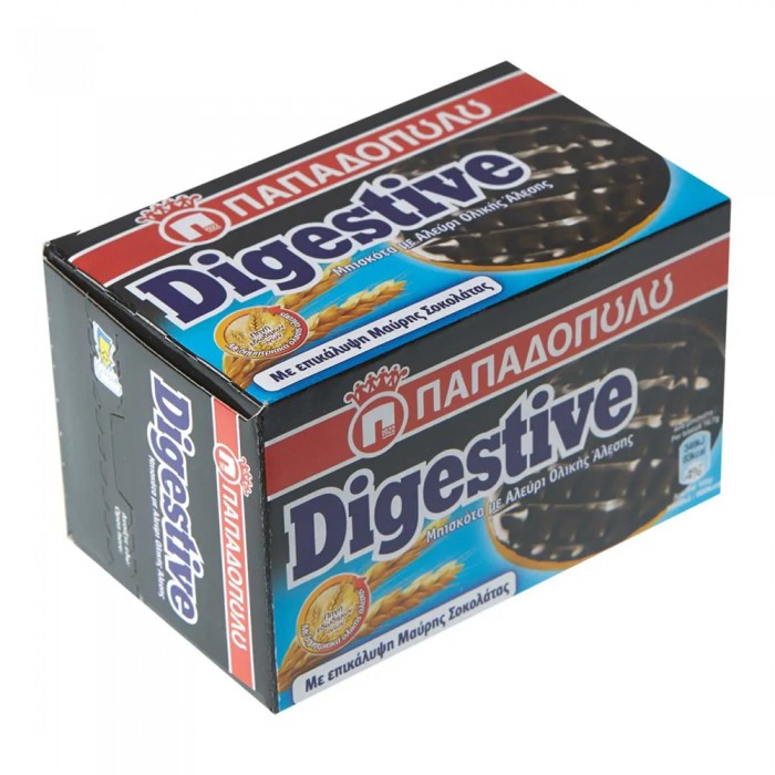 Παπαδοπούλου Μπισκότα Digestive Μαύρη Σοκολάτα 200gr