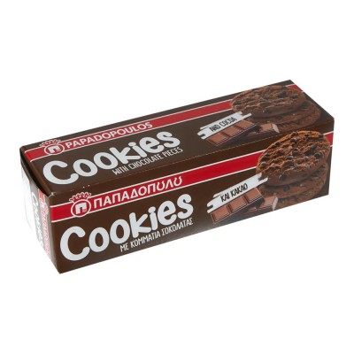 Παπαδοπούλου Μπισκότα Cookies Με Διπλή Σοκολάτα 180gr