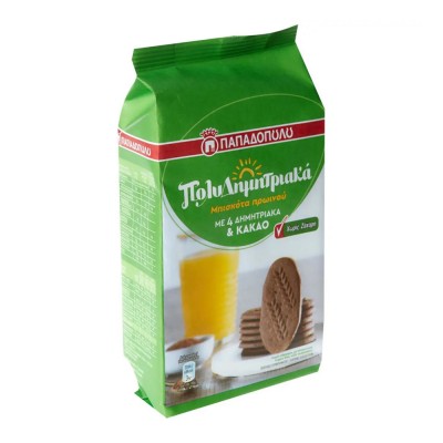 Παπαδοπούλου Μπισκότα Πολυδημητριακά Κακάο Χωρίς Ζάχαρη 175gr