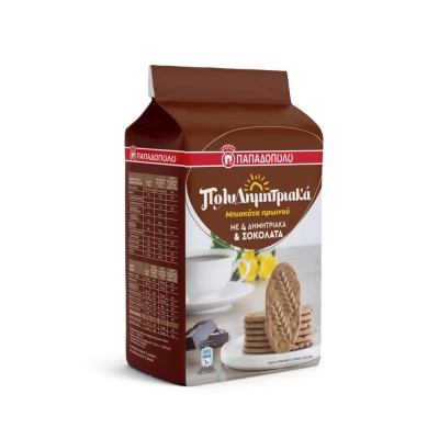 Παπαδοπούλου Μπισκότα Πολυδημητριακά Σοκολάτα 160gr