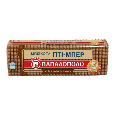 Παπαδοπούλου Μπισκότα Πτι Μπερ Με Αλεύρι Ολικής Άλεσης 225gr