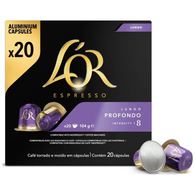 L'OR Lungo Profondo Κάψουλες Συμβατές Με Μηχανές Nespresso* 20Τεμάχια