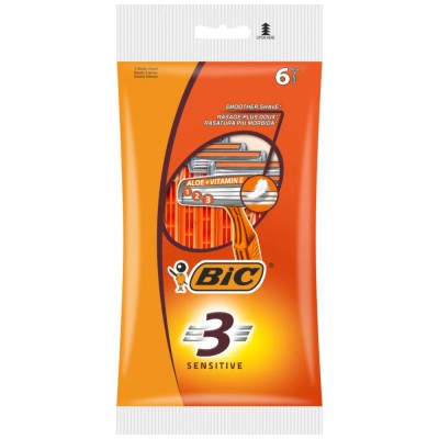 BIC 3 Sensitive Ανδρικά Ξυραφάκια 6Τεμάχια