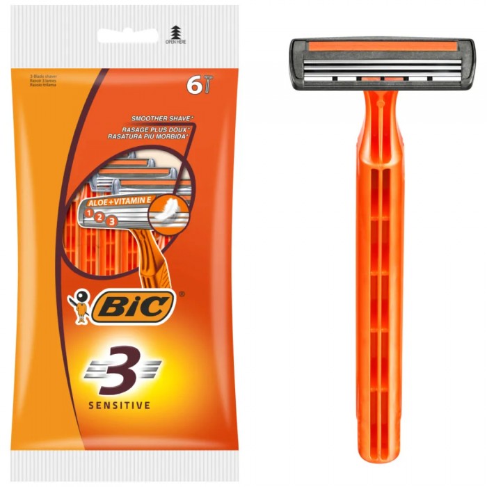 BIC 3 Sensitive Ανδρικά Ξυραφάκια 6Τεμάχια