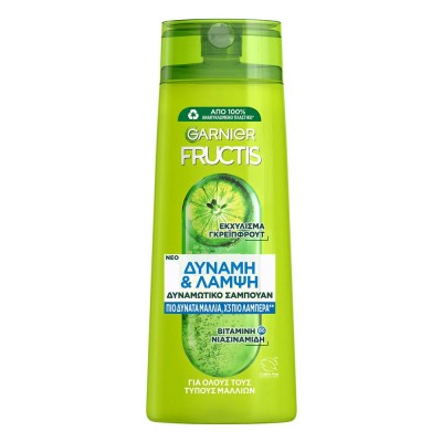 Fructis Σαμπουάν Μαλλιών Δύναμη & Λάμψη για Κανονικά Μαλλιά 400ml