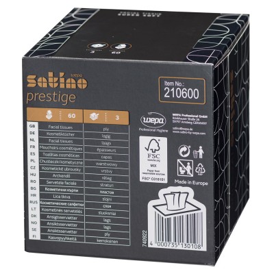 Χαρτομάντιλα Προσώπου 20.8x21cm WEPA Satino Prestige 210600