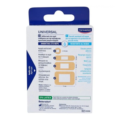 Hansaplast Universal Διάφορα Μεγέθη Ανθεκτικά στο Νερό 20Τεμάχια