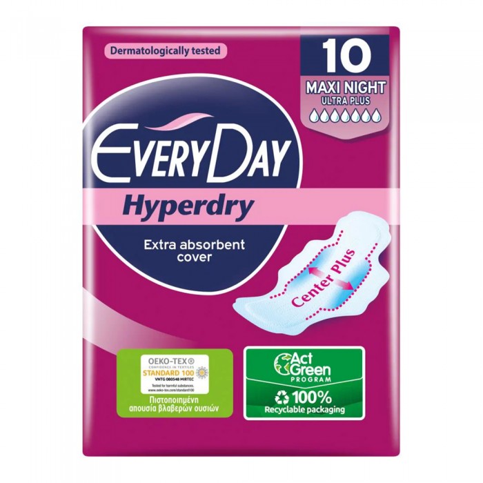 EveryDay Hyperdry Eliptica Ultra Plus Maxi Night Σερβιέτες 10Τεμάχια