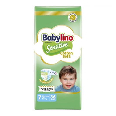 Babylino Sensitive Extra Large Plus Πάνες N.7 (15kg+) 36Τεμάχια Οικονομική Συσκευασία