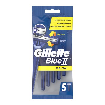 Gillette Blue II Slalom Ξυραφάκια Mε Κινούμενη Κεφαλή 5Τεμάχια