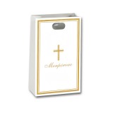 Σακούλάκι Μνημοσύνων Χάρτινο με Χούφτα 26x8.5x15.5cm Χρυσό με σχέδιο Σταυρό