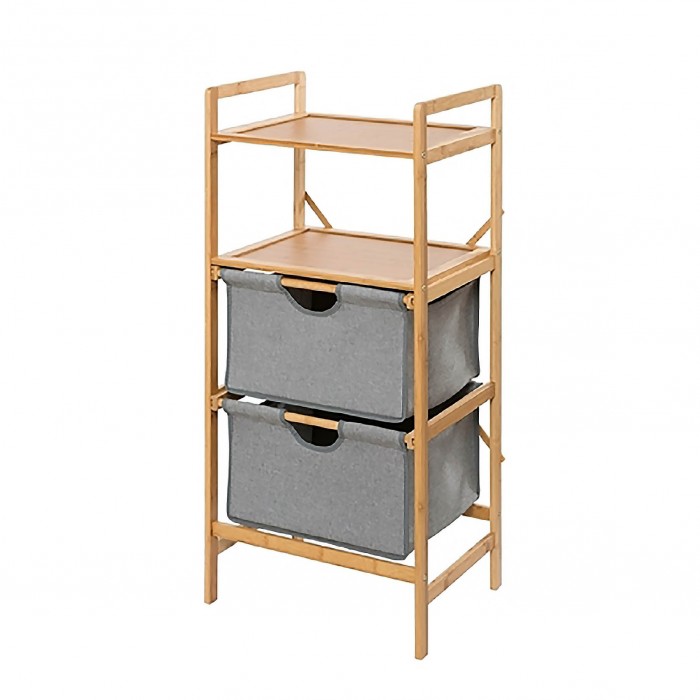 Έπιπλο μπάνιου Bahari με 2 συρτάρια bamboo/γκρι, WENKO 622121121