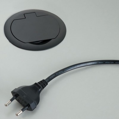 Πρίζα Ring SFL Μαύρη ανοιγόμενη 1 Socket + 1 USB (Το φις του καλωδίου διατίθεται ξεχωριστά) 0244-0021