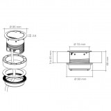 Πρίζα Ring SFL Μαύρη ανοιγόμενη 1 Socket + 1 USB (Το φις του καλωδίου διατίθεται ξεχωριστά) 0244-0021