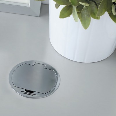 Πρίζα Disc SFL με Μεταλλικό Κάλυμμα Νίκελ ανοιγόμενη 1 Socket + 1 USB 0244-0025