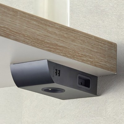 Πρίζα Born SFL Μαύρη επίπεδη 3 Sockets + 2 USB 0244-0041