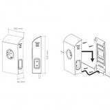 Πρίζα Born SFL Μαύρη επίπεδη 3 Sockets + 2 USB 0244-0041