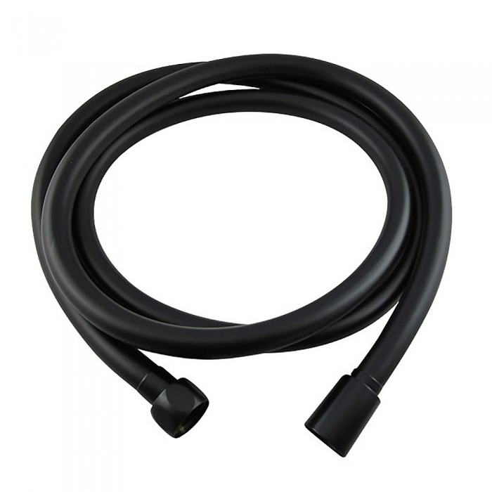 Σπιράλ Ντους Μπάνιου-Λουτρού PVC με Περιστρεφώμενο Κώνο & Επένδυση Μαύρο Ματ 175cm 027673 Interflex