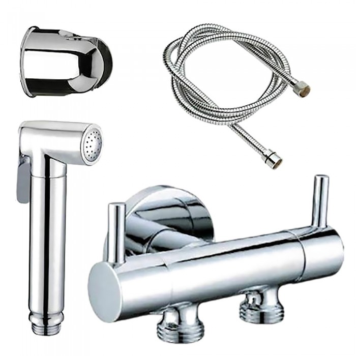 Επιτοίχιο Σετ Μπιντέ Ασημί Minimal 046731S1