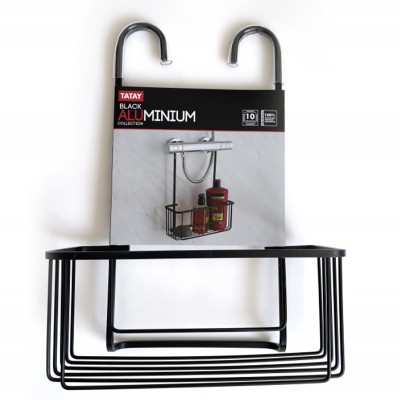 Σπογγοθήκη Κρεμαστή CANDY Αλουμινίου 28x12,8x38,5εκ. Μαύρη Tatay 06768.002
