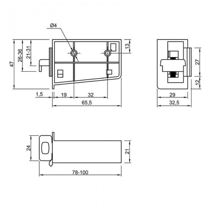 Αναρτήρας Ντουλαπιών Γκρι Δεξιός -R- Scilm