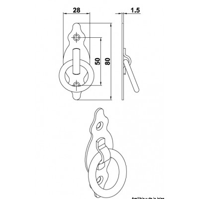 Πόμολα επίπλων AMIG 1001 Μαύρα 80Χ30Χ1.5 (1 τεμάχιο)