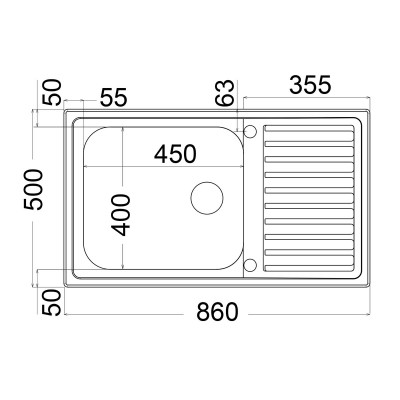 Ανοξείδωτος νεροχύτης Apell Anniversario 8110-110 (86x50) Λείος