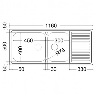 Ανοξείδωτος νεροχύτης Apell Anniversario 8116-110 (116x50) Λείος