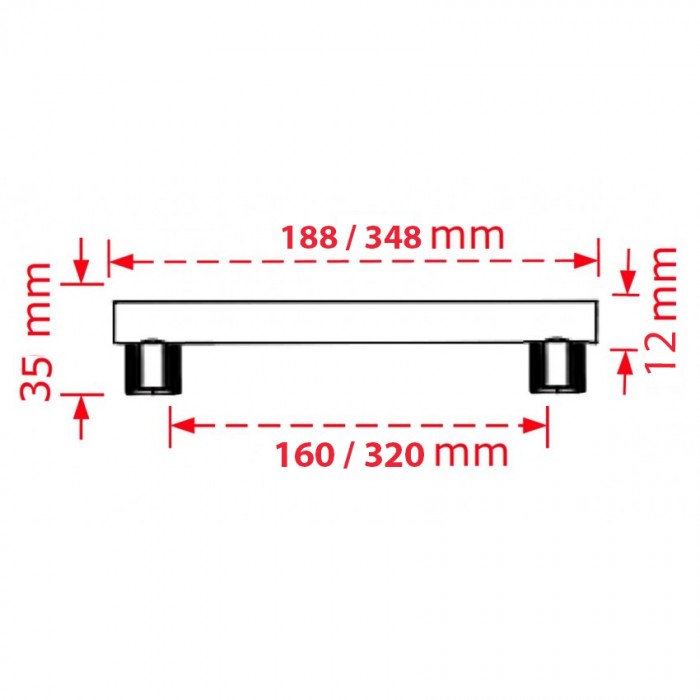 Λαβή επίπλων αλουμινίου Όρο ματ No1455 160mm Viobrass