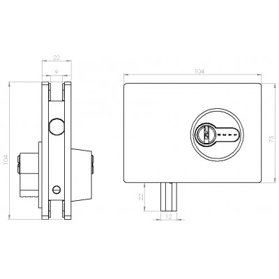Κλειδαριά Δαπέδου για κρυστάλλινες πόρτες ΙΝΟΧ με διπλό κλείδωμα Gevy 118.055.069