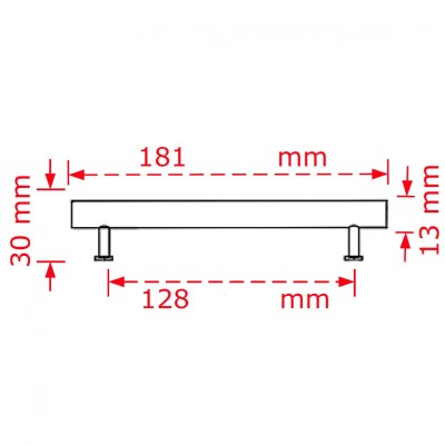 Λαβή επίπλων αλουμινίου όρο ματ No 162 12,8cm Viobrass