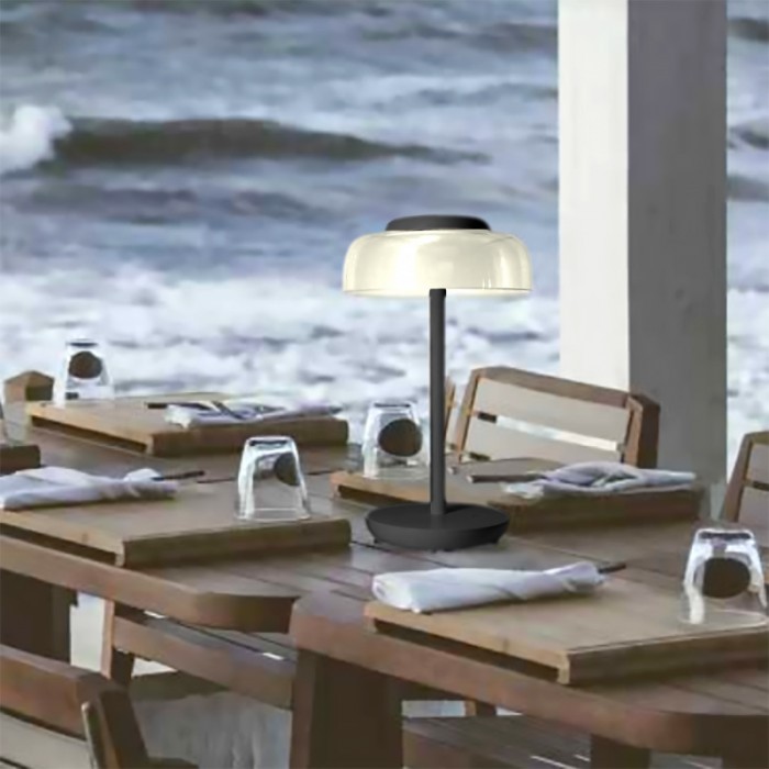 Επιτραπέζιο Πορτατίφ Led Επαναφορτιζόμενο 3.3W Ethra Μαύρο Ø164x300mm FosMe 17-00944-2