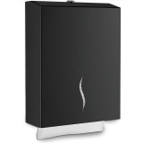 Θήκη χάρτινης χειροπετσέτας εως 400 τεμ. Tύπος Ζ Μαύρη Interflex 187362 με διαστάσεις 29x10x37cm