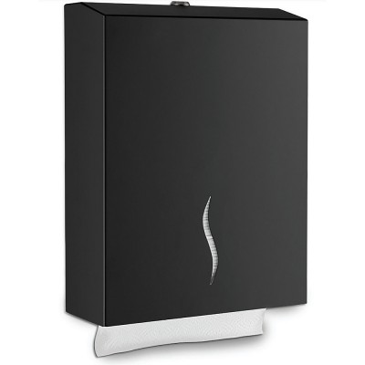 Θήκη χάρτινης χειροπετσέτας εως 400 τεμ. Tύπος Ζ Μαύρη Interflex 187362 με διαστάσεις 29x10x37cm