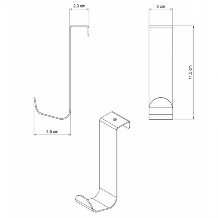 Μαύρη Μεταλλική Κρεμάστρα Πόρτας Μονή 201  Grekon