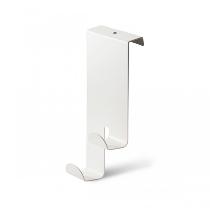 Λευκή Μεταλλική Κρεμάστρα Πόρτας 2 Θέσεων 202 Grekon