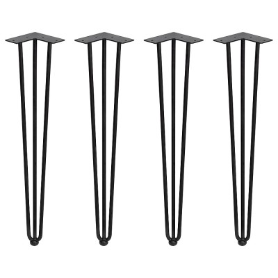 Σετ 4 πόδια Τραπεζιού με 3 ράβδους ύψους 710 mm σε μαύρο χρώμα Emuca 2040414