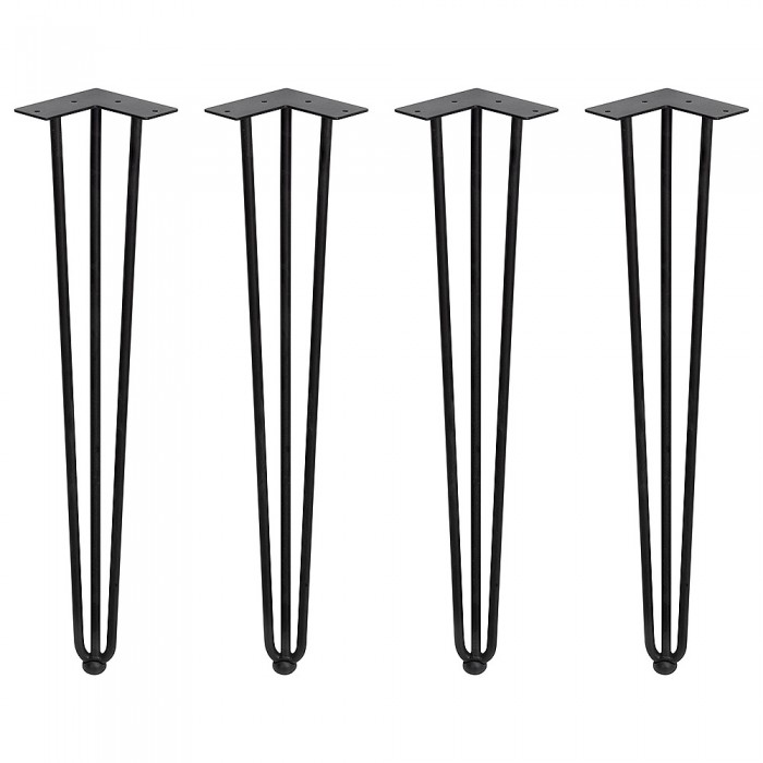 Σετ 4 πόδια Τραπεζιού με 3 ράβδους ύψους 710 mm σε μαύρο χρώμα Emuca 2040414