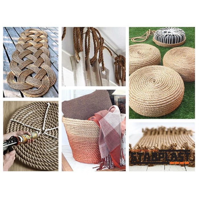 Διακοσμητικό κορδόνι - σχοινί Γιούτας πάχους 10mm με το μέτρο