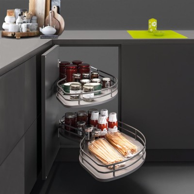 Μηχανισμός κουζίνας για τυφλό ντουλάπι φασόλι Opera Fly Με Φρένο για Πόρτα 45εκ σε χρώμα Ανθρακί για Αριστερό τυφλό και Δεξί Άνοιγμα -R-