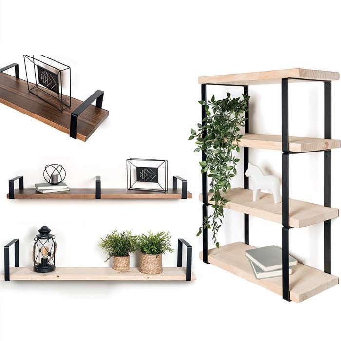 Ορθογώνιο Στήριγμα ραφιών (1τεμάχιο) 1080 απο Ατσάλι 200x300x40mm σε μαύρο Χρώμα Safe motion