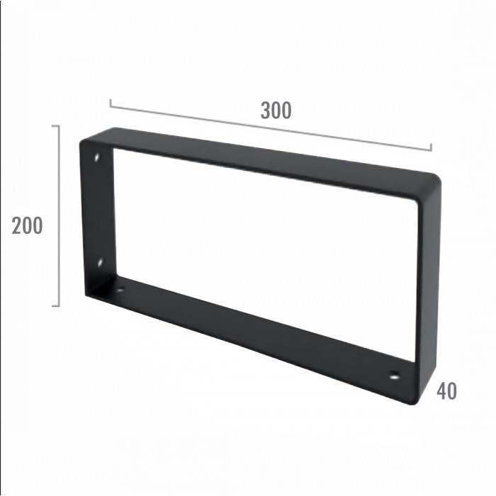 Ορθογώνιο Στήριγμα ραφιών (1τεμάχιο) 1080 απο Ατσάλι 200x300x40mm σε μαύρο Χρώμα Safe motion