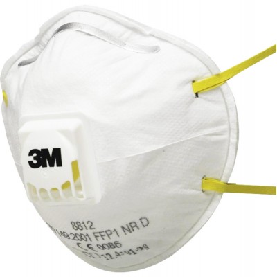 Μάσκα προστασίας προσώπου 3Μ 8812 με φίλτρο προστασίας FFP1 NR D και βαλβίδα εκπνοής