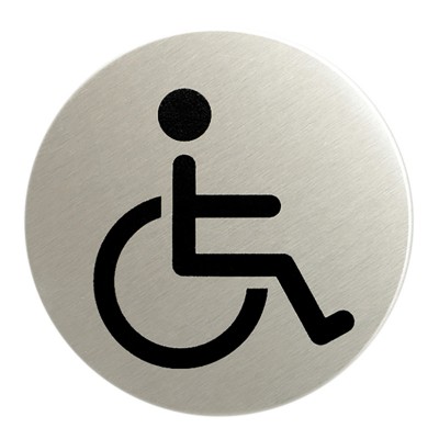 Ένδειξη (ΑΜΕΑ) σήμανση Αυτοκόλλητη στρογγυλή Σειρά 520 inox ματ με διάμετρο 80mm 