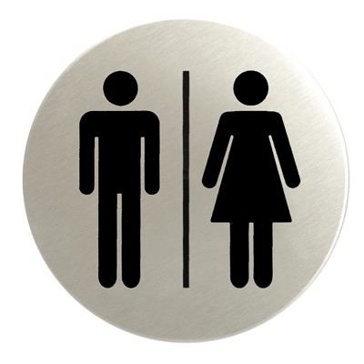 Ένδειξη (Ανδρών και Γυναικών) σήμανση Αυτοκόλλητη στρογγυλή Σειρά 520 inox ματ με διάμετρο 80mm 