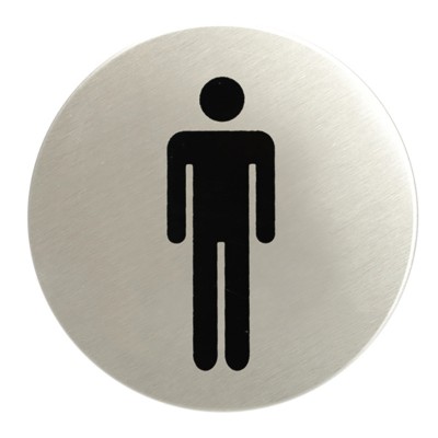 Ένδειξη (Ανδρών) σήμανση Αυτοκόλλητη στρογγυλή Σειρά 520 inox ματ με διάμετρο 80mm 