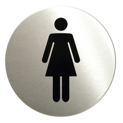 Ένδειξη (Γυναικών) σήμανση Αυτοκόλλητη στρογγυλή Σειρά 520 inox ματ με διάμετρο 80mm 